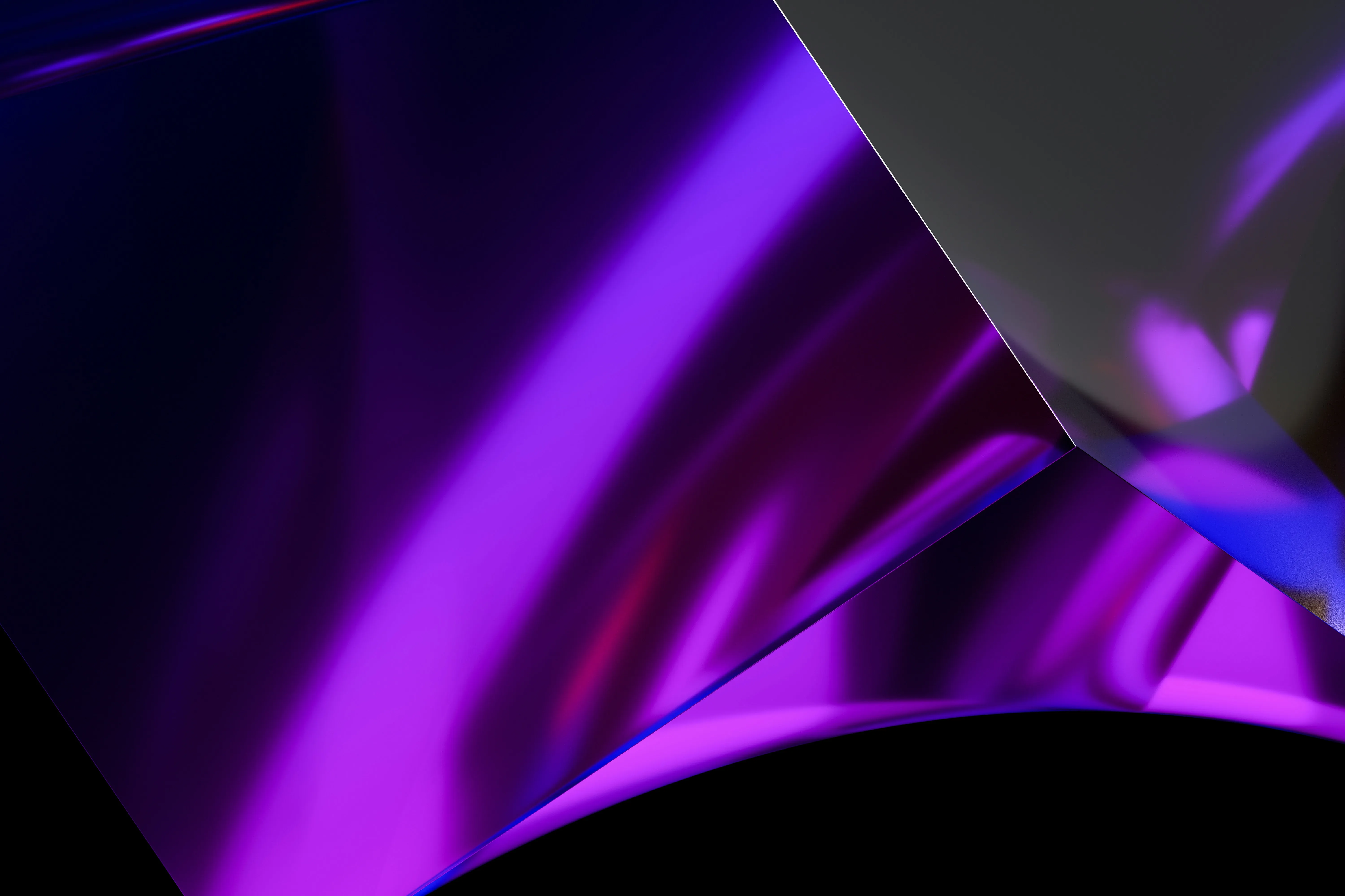 A black background with a purple and blue design.