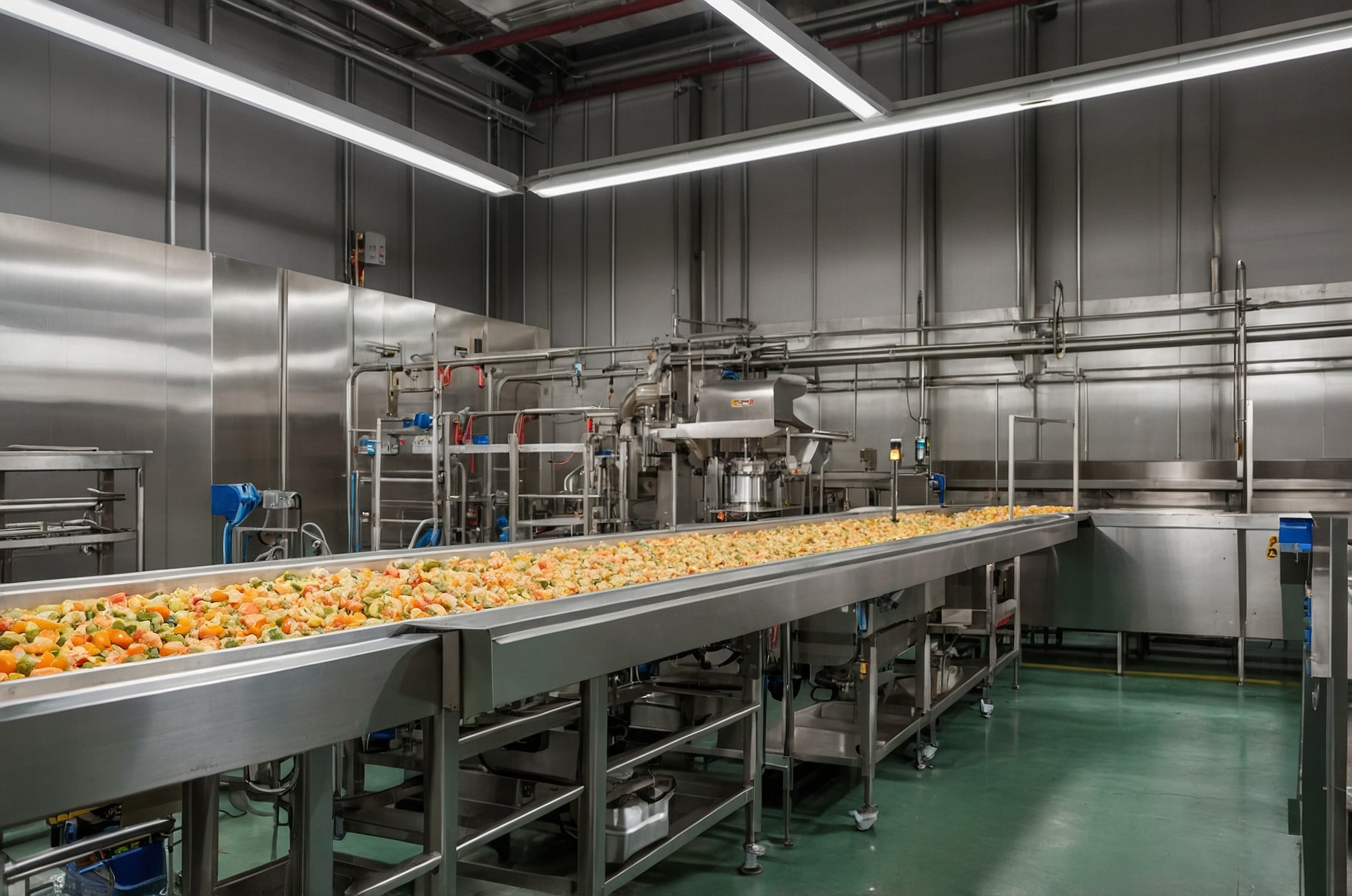 CPG manufacturing line at a packaged foods facility