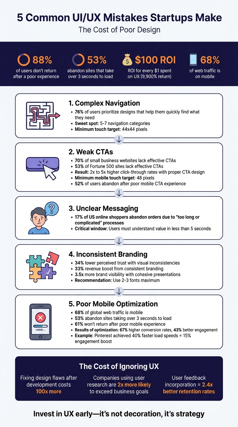 5 Common UI/UX Mistakes Startups Make: Statistics and Impact