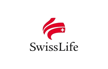Logo de Swiss Life avec un symbole rouge et une croix blanche.