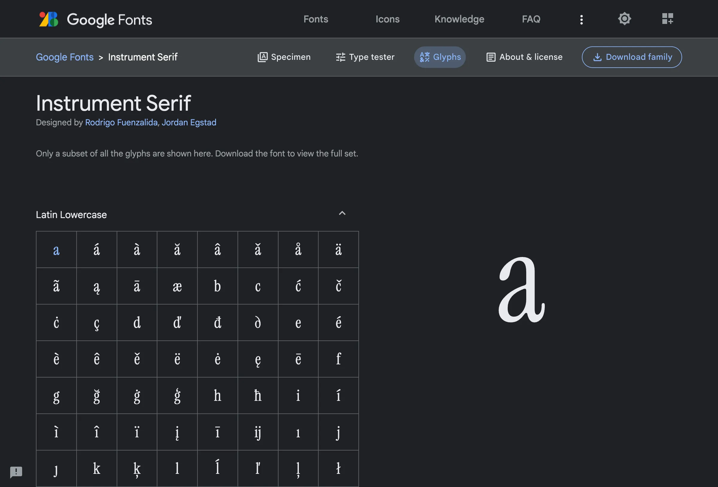 Font screenshot