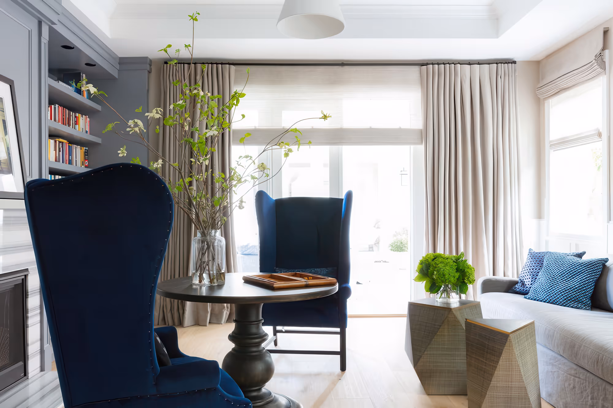 gp drapery dallas texas residential siting room drapes