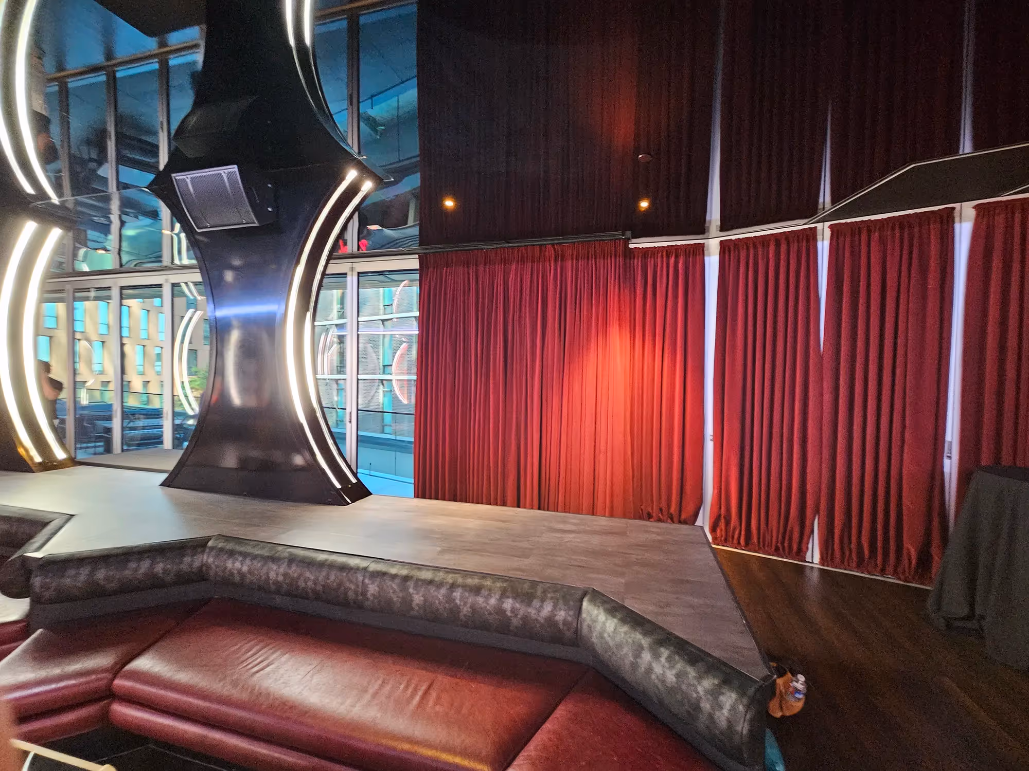 Komodo restaurant lounge with drapery