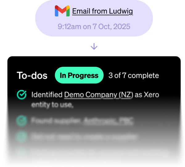 Sterling in action: an email comes in and Sterling gets to work!