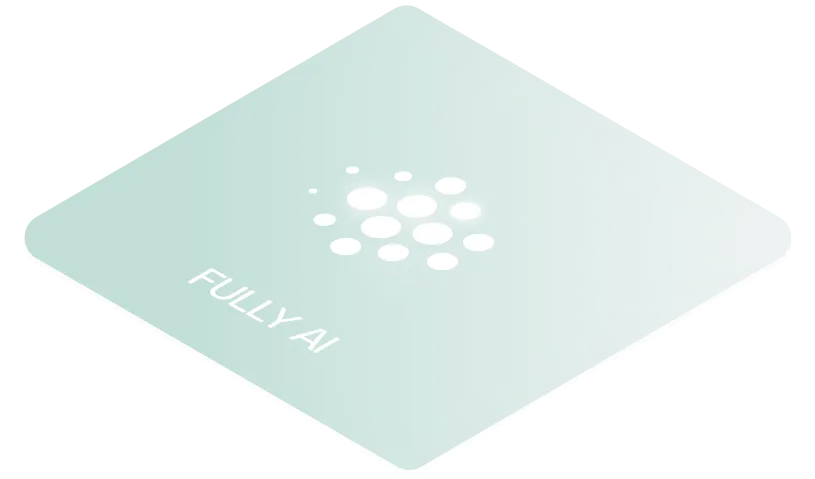 Stylized 'FULLY AI' icon featuring a cluster of white dots on a mint green background, representing artificial intelligence capabilities in CIRCUS Group systems.