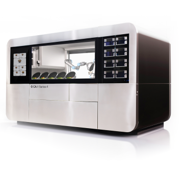 Side view of CA-M, a white modular container kitchen