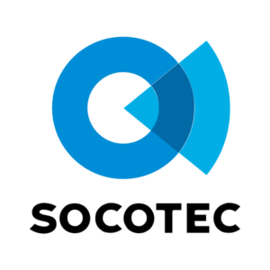 Blue circular abstract logo resembling a partial pie chart.