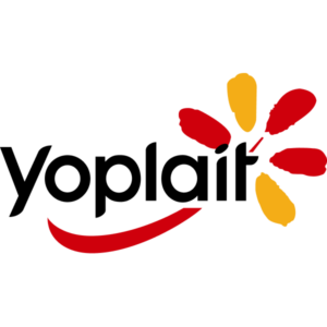 Stylized flower with red and orange petals and a curved red stem.