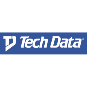 Tech Data company logo with stylized 'TD' icon on blue background.