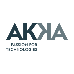 Logo with the text 'AKKA' and the tagline 'Passion for Technologies' below it.