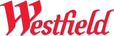 Westfield brand logo in red script font.