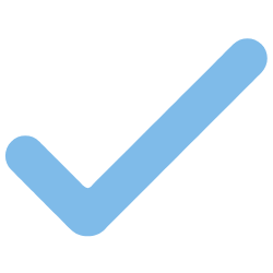 Blue check mark icon.