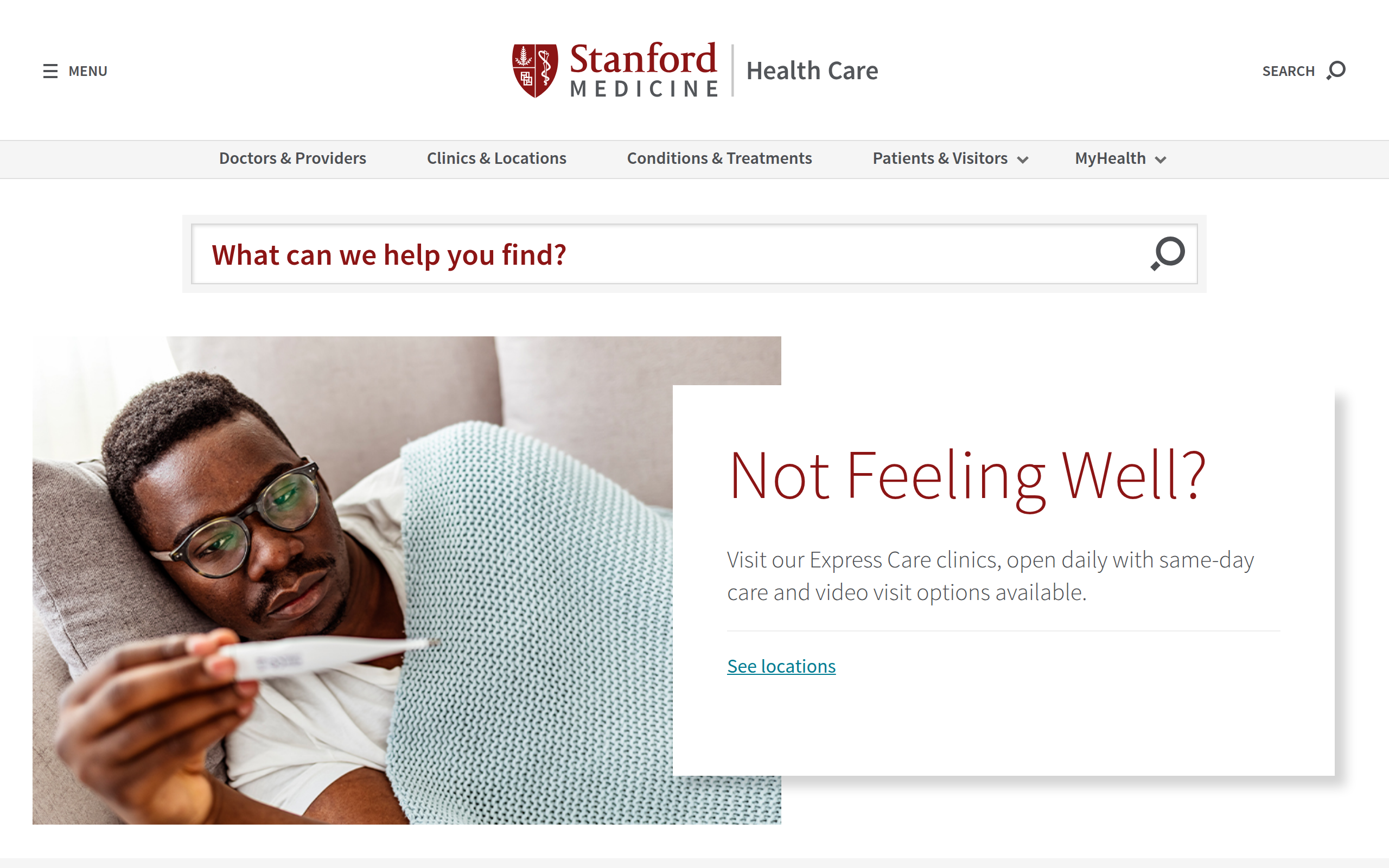Stanford Health Care Screenshot