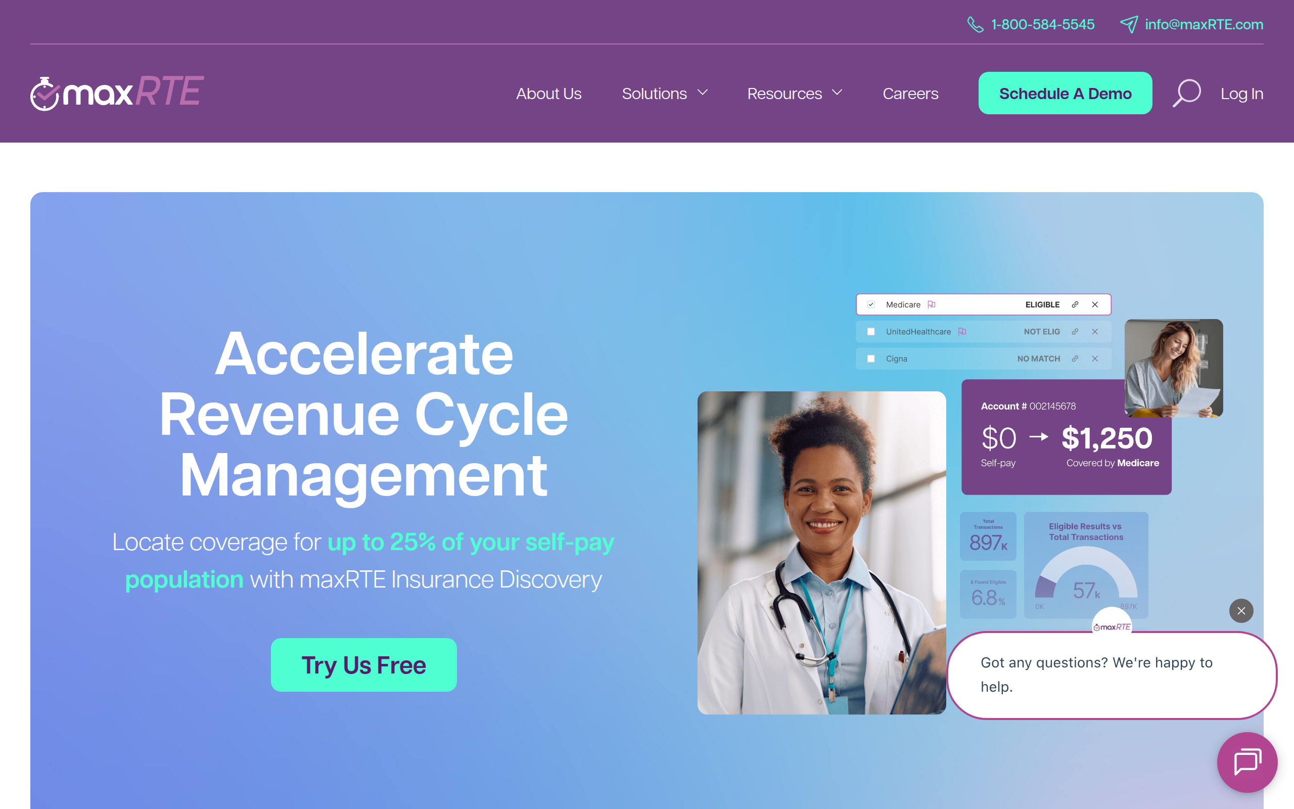 maxRTE Insurance Discovery & Eligibility Screenshot