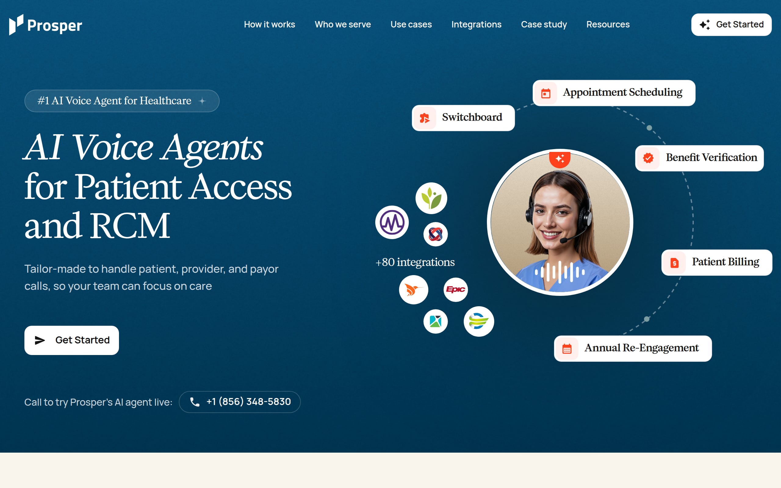 Prosper AI Voice Agents (Patient Scheduling) Screenshot