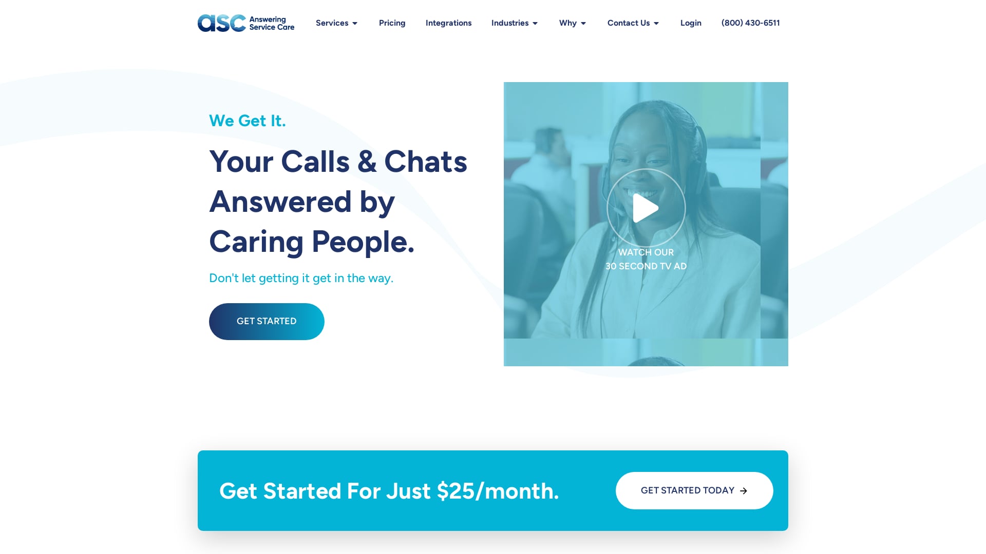 Answering Service Care (ASC) Screenshot