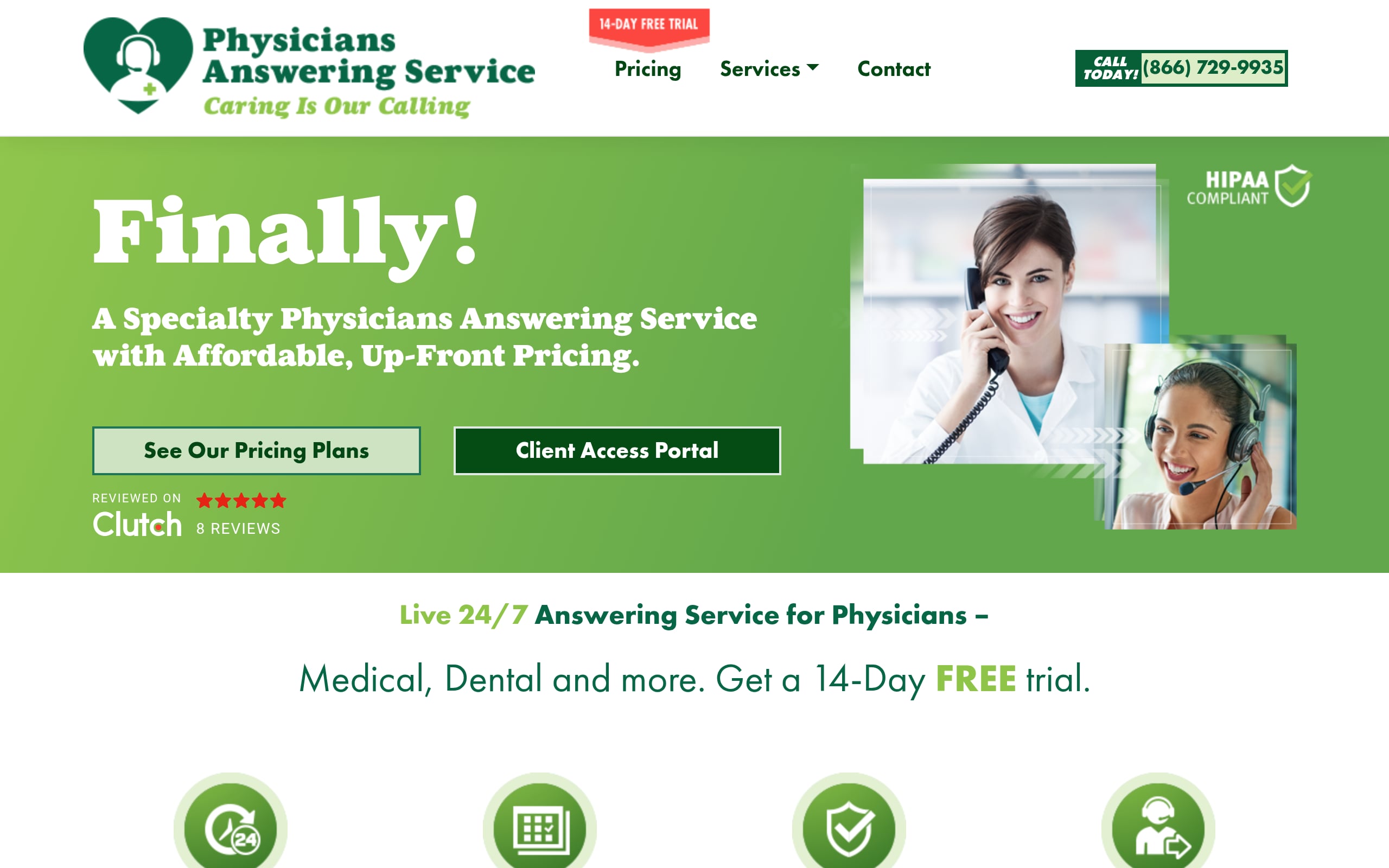 Physician Answering Service Screenshot