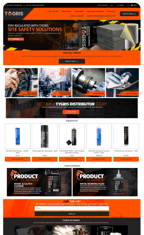 tygris website homepage