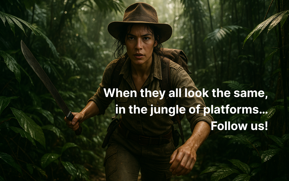 When they all look the same, in the jungle of platforms... Follow us!