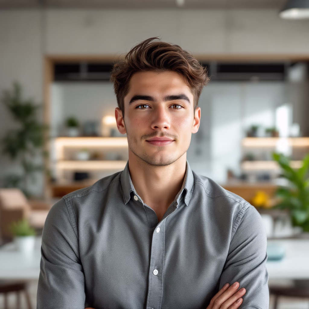 [headshot] image of customer giving a testimonial (for a ai biotech company)