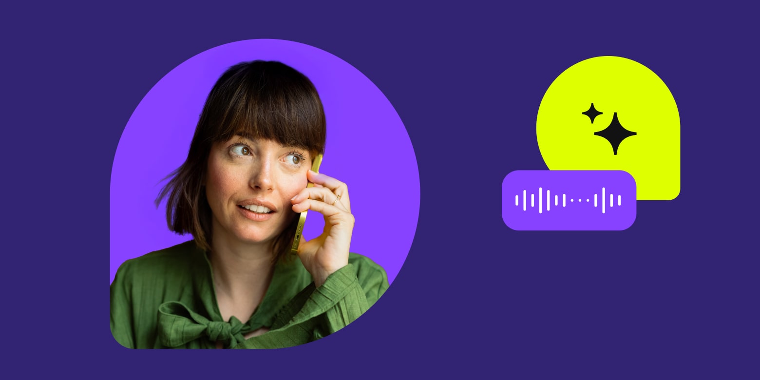 Eine Person telefoniert mit dem Smartphone, Frontdesk antwortet.