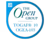 The Open Group TOGAF 10 OGEA-103 certification badge with a blue circular border.
