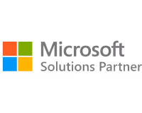 Microsoft logo with text 'Microsoft Solutions Partner'.