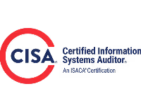 CISA Certified Information Systems Auditor logo with a red circular design.