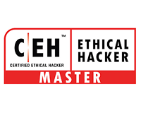 CEH Certified Ethical Hacker Master logo with bold text in black and red.