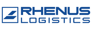 Rhenus Logistics company logo in blue.