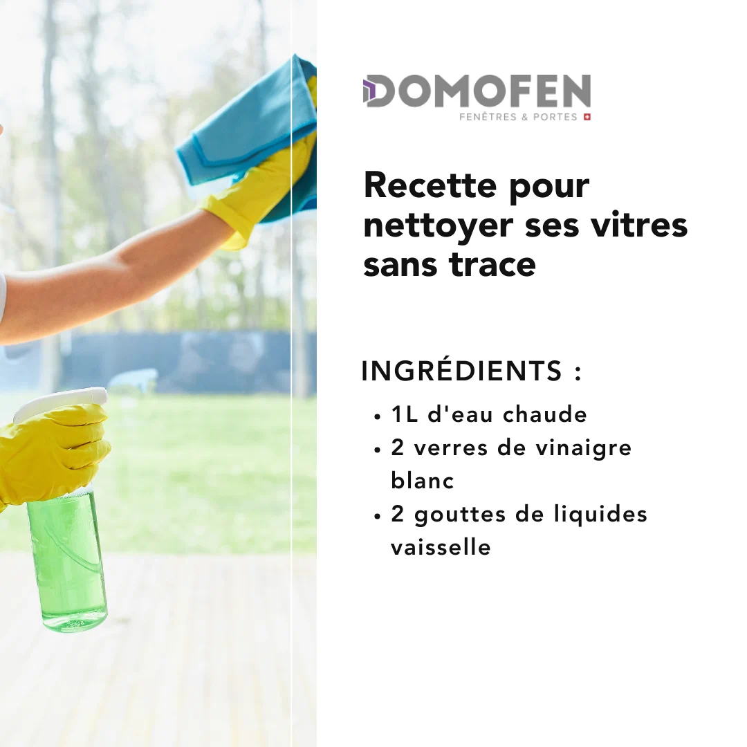 Carte recette Domofen pour nettoyer ses vitres sans trace