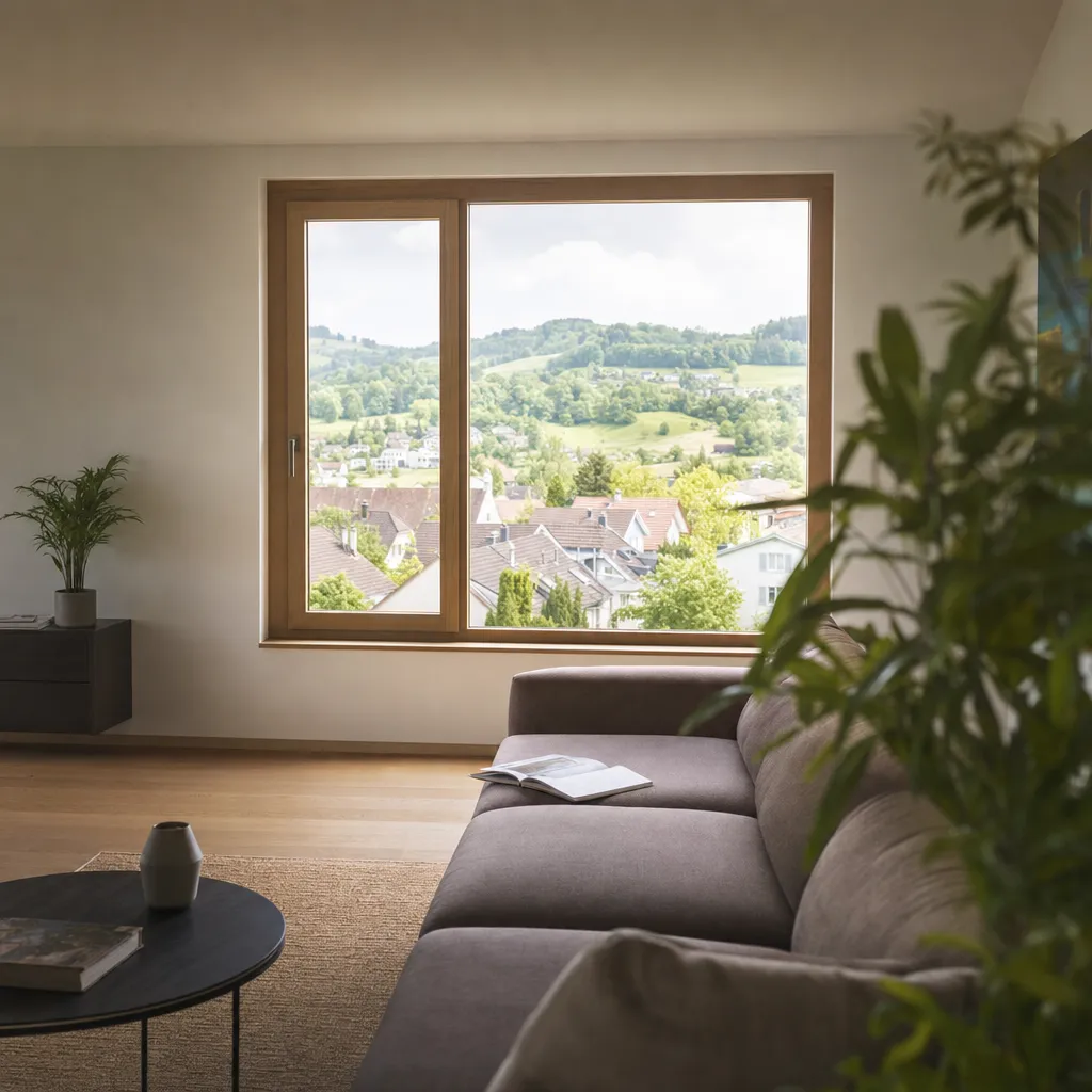 Fenêtre Domofen dans un séjour lumineux, exemple de configuration à préparer avec un partenaire.