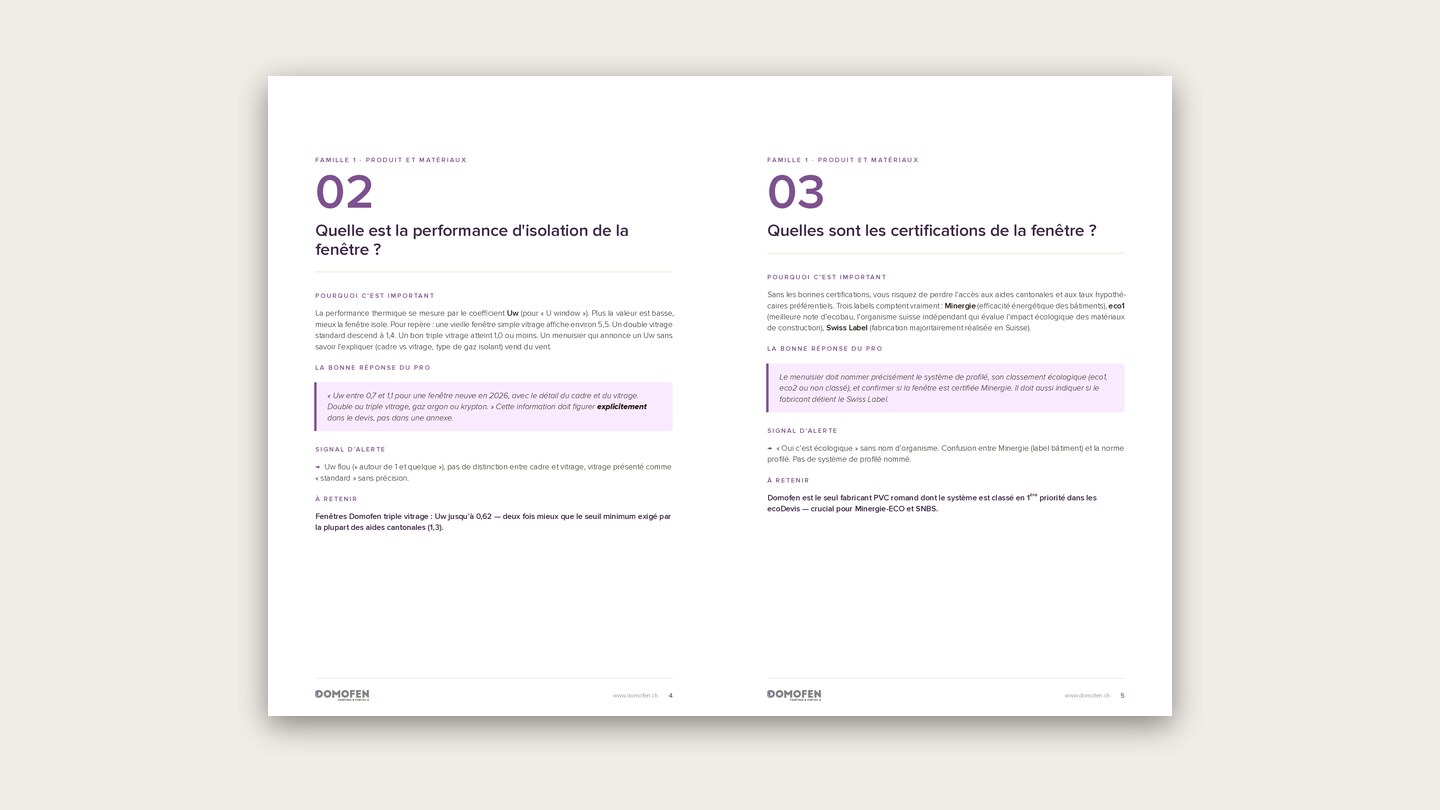 Double page du guide Domofen : ce qu’une grille de comparaison change