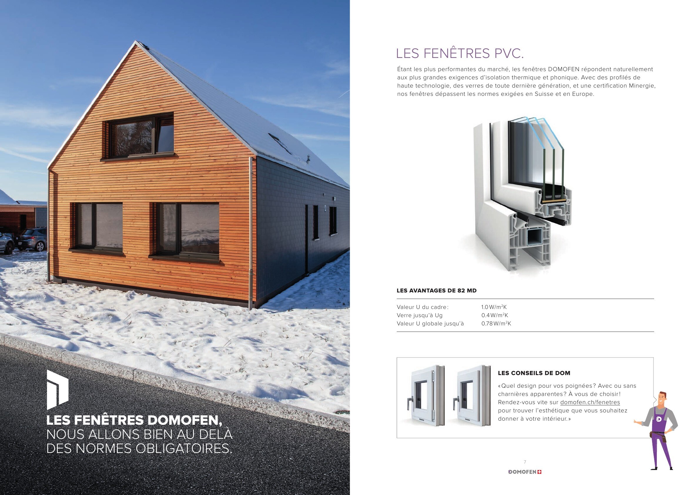 Aperçu des pages du catalogue Domofen consacrées aux fenêtres