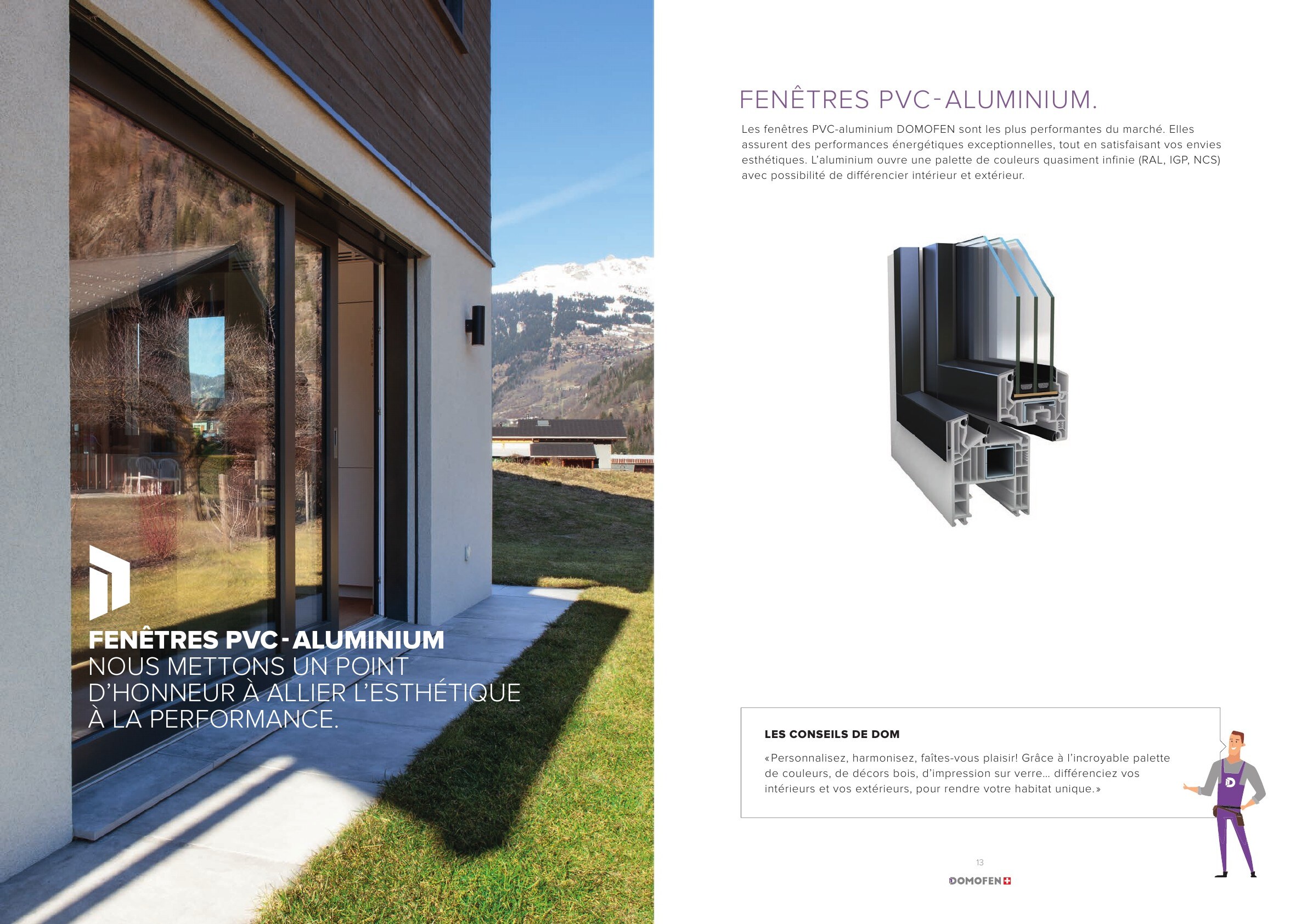 Présentation des fenêtres PVC-aluminium dans le catalogue Domofen
