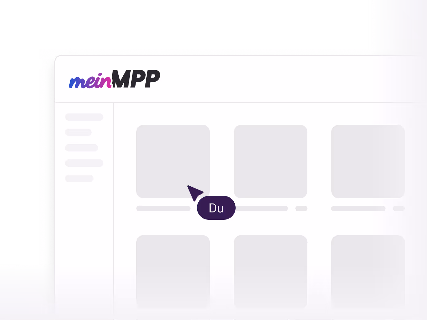 Benutzeroberfläche von meinMPP mit einem Cursor, der auf ein Element zeigt, das mit ‚Du‘ markiert ist.