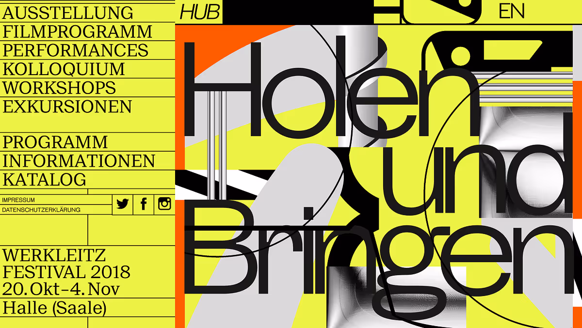 One pager for Holen und Bringen Festival, 2018.