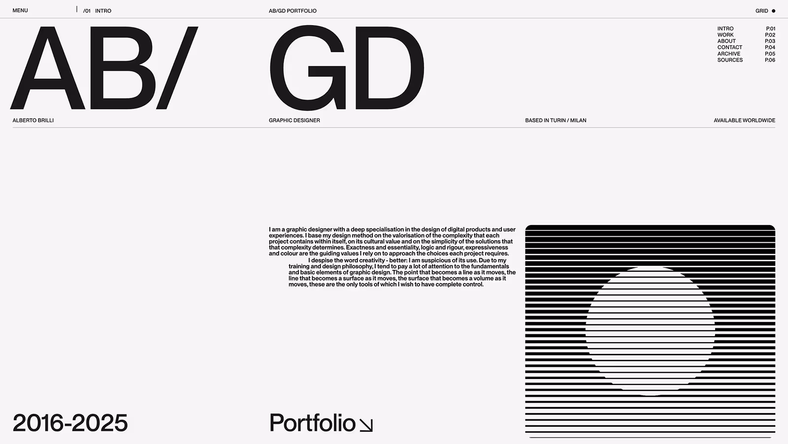 Alberto Brilli portfolio website.