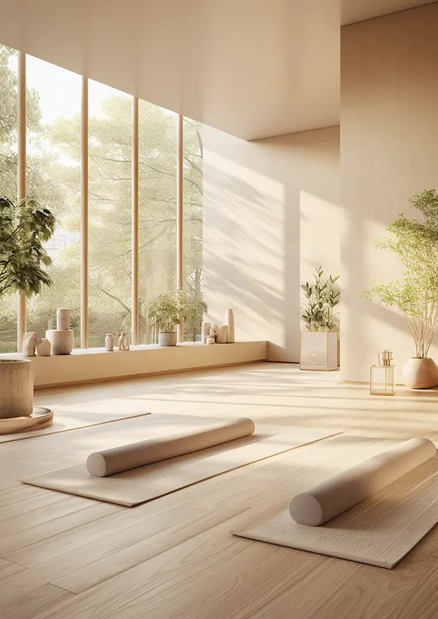 a beautiful room for yoga
