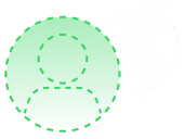 Dashed icon of user