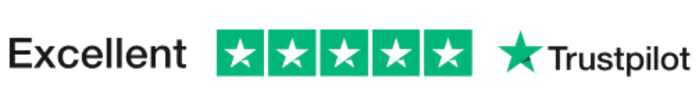 Trustpilot rating showing five green stars with the word 'Excellent' on the left and 'Trustpilot' on the right.