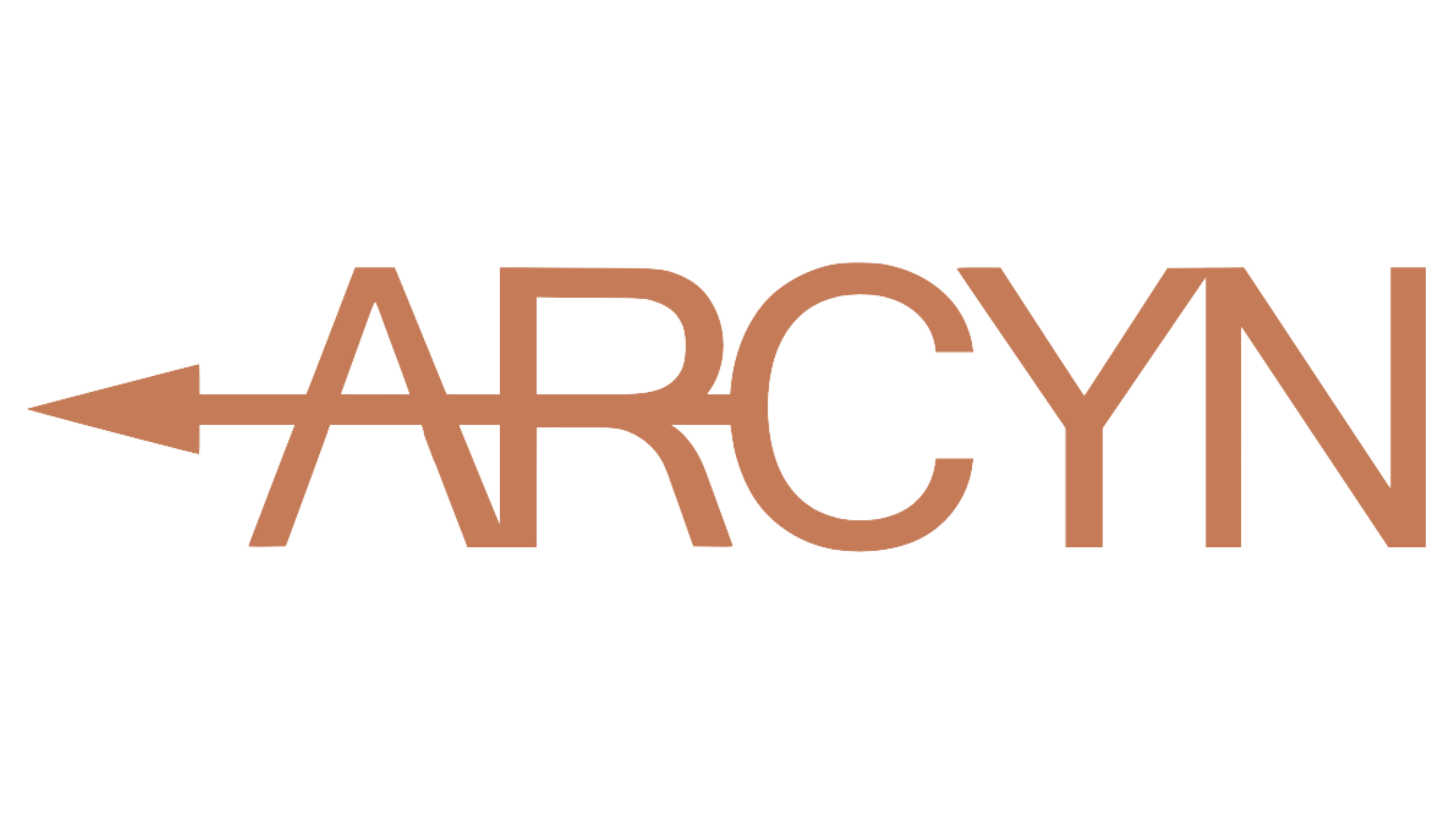 Logo ARCYN avec une flèche horizontale pointant vers la gauche traversant les lettres.