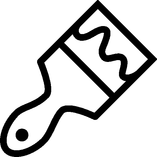 Black line icon of a paintbrush symbolizing painting services.