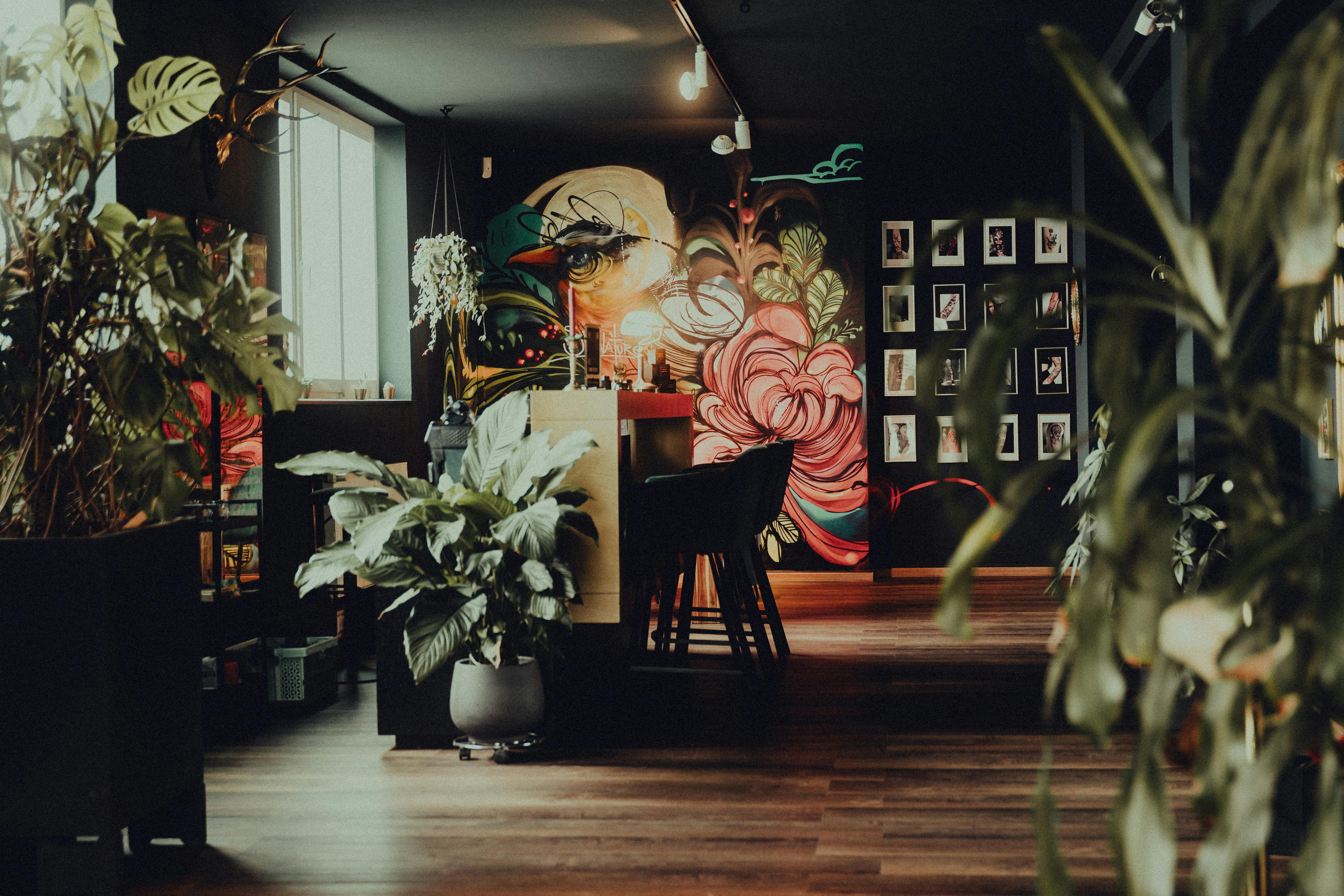 Stylish Tattoo Parlor with Artistic Wall Mural in Keltern, Baden-Württemberg, Germany