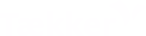 Tækker company logo featuring stylized text with a graphic element above the letter k.