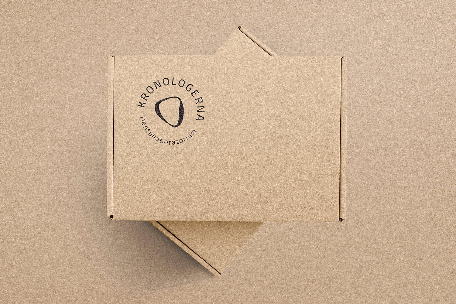 paper box with "kronologerna" stamp 