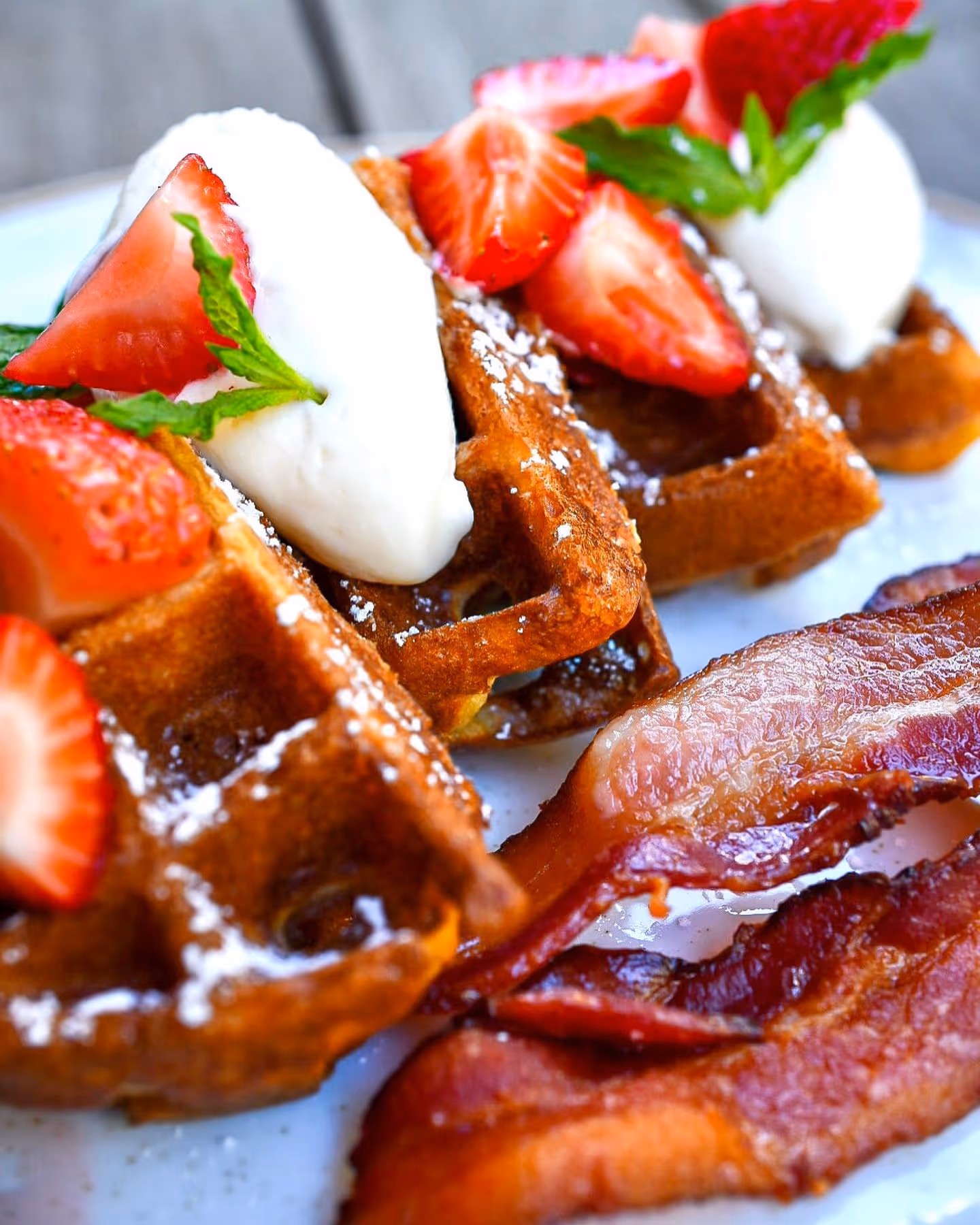 Waffles, Cream & Berries (Brunch)