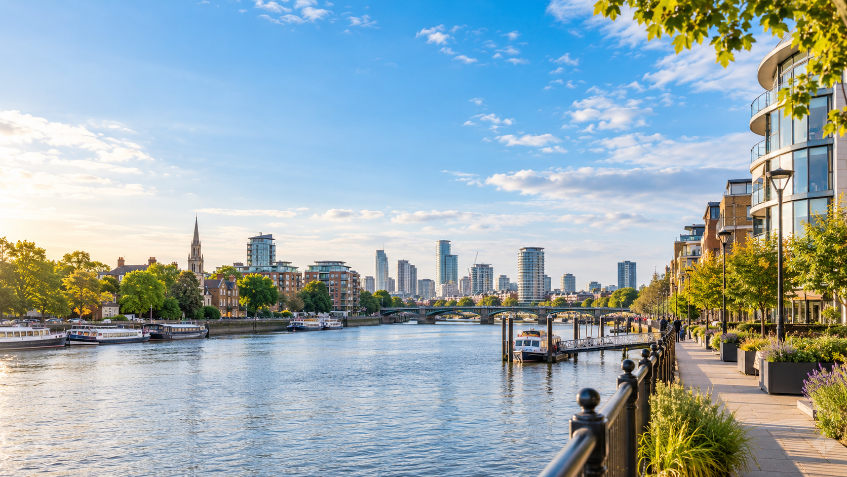 IT support Wandsworth: the Thames at Putney with riverside offices, supported by Intouch Tech