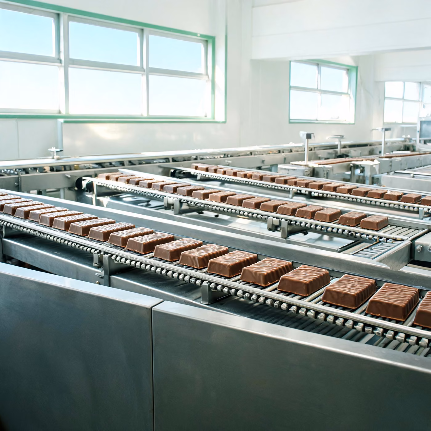 IT support Slough: chocolate bars on a production line on Slough Trading Estate