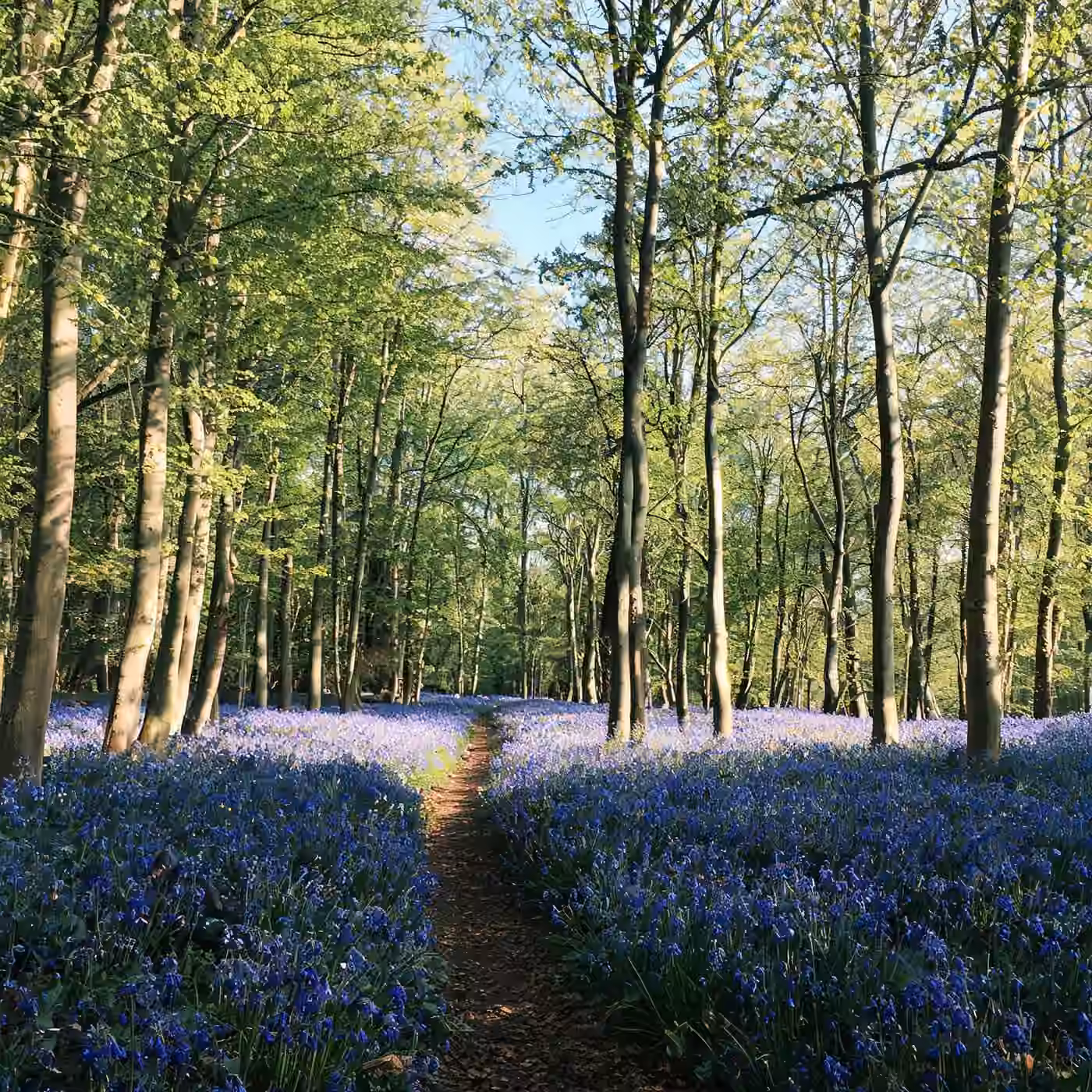 IT support Surrey: bluebells in a beech wood in the Surrey Hills